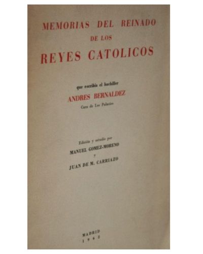 Portada del libro de MEMORIAS DEL REINADO DE LOS REYES CATÓLICOS
