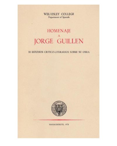 Portada del libro de Homenaje a Jorge Guillén