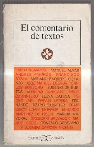 Portada del libro de El comentario de textos, I