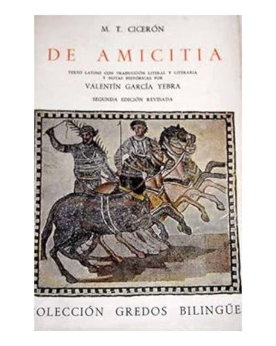Portada del libro de De amicitia (bilingue)