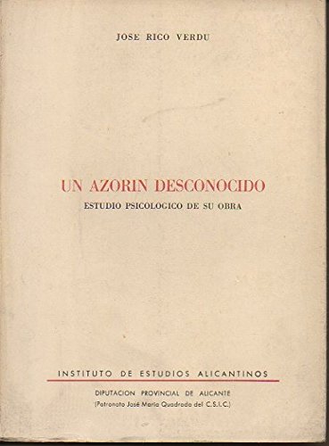 Portada del libro de Un Azorín desconocido