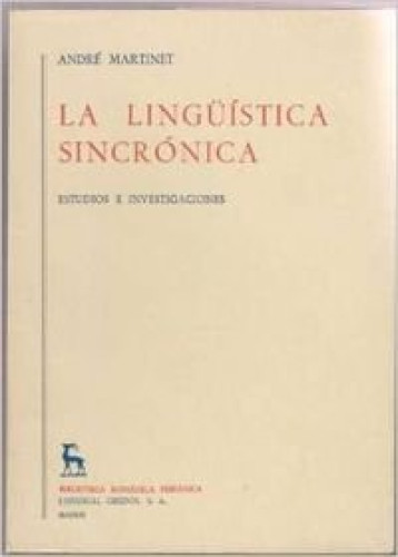 Portada del libro de Linguistica sincronica