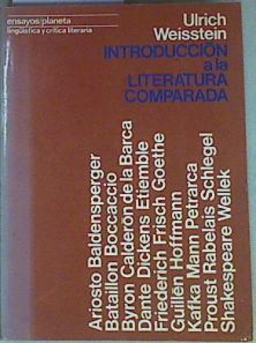 Portada del libro de Introducción a la literatura comparada