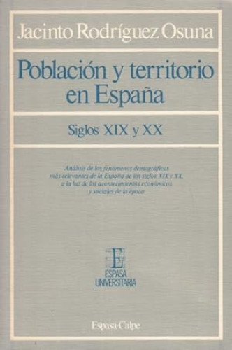Portada del libro de Población y territorio en España (S. X I X y X X)