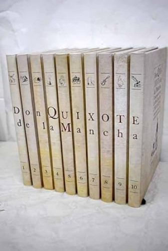 Portada del libro de Don Quixote de La Mancha Ilustrado por D. Antonio Mingote. 10 tomos 