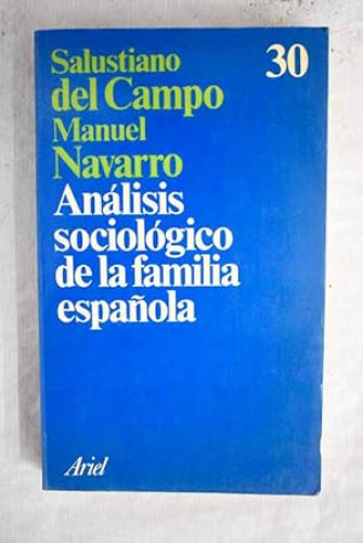 Portada del libro de Análisis sociológico de la familia española