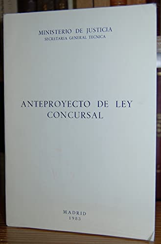 Portada del libro de Anteproyecto de Ley concursal