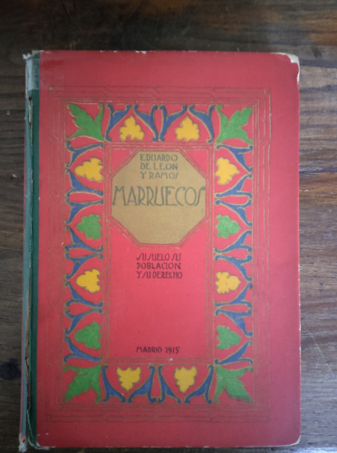 Portada del libro de MARRUECOS. SU SUELO SU POBLACION Y SU DERECHO. 