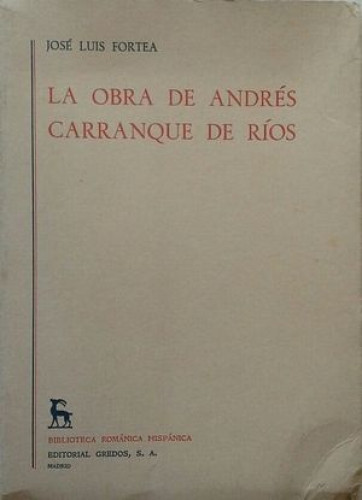 Portada del libro de La obra de Andrés Carranque de Ríos