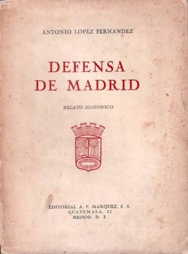 Portada del libro de Defensa de Madrid