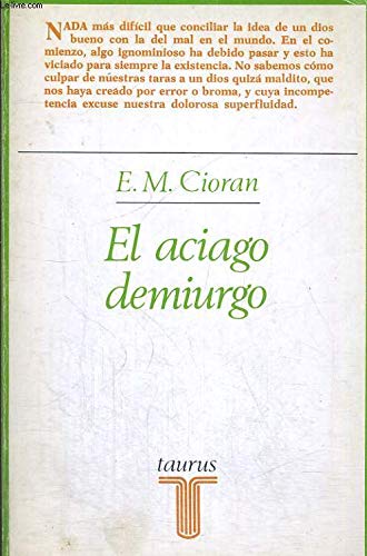 Portada del libro de El aciago demiurgo