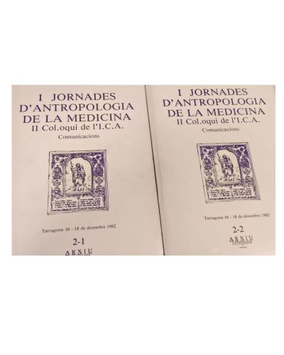 Portada del libro de I Jornades d'Antropologia de la Medicina. Comunicacions 2-1 Y 2-2