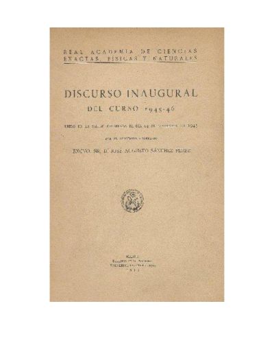Portada del libro de DISCURSO INAUGURAL DEL CURSO 1945-46 