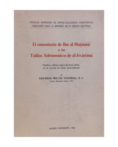 Portada del libro de El comentario de Ibn al-Mutanna a las tablas astronomicas de Al-Jwarizmi