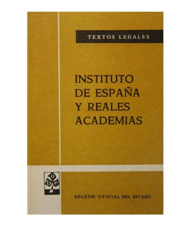 Portada del libro de Instituto de España y Reales Academias.