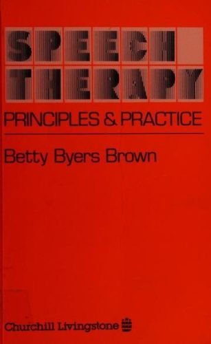 Portada del libro de Speech therapy : principles and practice