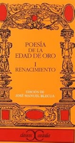Portada del libro de Poesía de la Edad de Oro I. Renacimiento