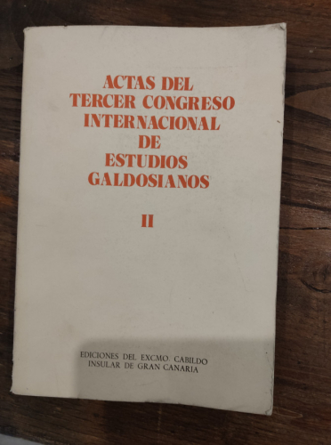 Portada del libro de Actas del tercer Congreso Internacional de Estudios Galdosianos II
