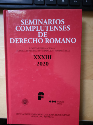 Portada del libro de SEMINARIOS COMPLUTENSES DE DERECHO ROMANO XXXIII 2020