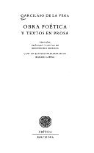 Obra poética y textos en prosa