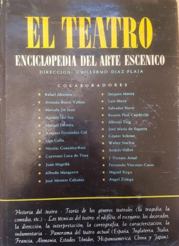 Portada del libro de EL TEATRO. ENCICLOPEDIA DEL ARTE ESCENICO.