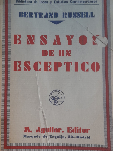 Portada del libro de ensayo de  un escéptico 