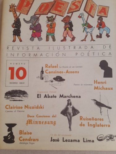 Portada del libro de POESÍA. REVISTA ILUSTRADA DE INFORMACIÓN POÉTICA. Nº 10. MINISTERIO DE CULTURA. INVIERNO 1980-