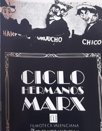 Portada del libro de Ciclo Hermanos Marx. Filmoteca valenciana. Generalitat Valenciana.