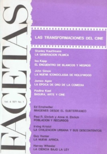 Portada del libro de LAS TRANSFORMACIONES DEL CINE. FACETAS, VOLUMEN 4, 1971, Nº 1. 