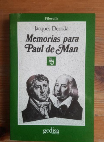 Portada del libro de Memorias para Paul de Man (Cla-de-ma)