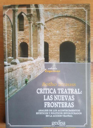 Portada del libro de Crítica teatral: las nuevas fronteras (Bibliot. Economica Gedisa)