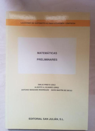 Portada del libro de MATEMÁTICAS PRELIMINARES - Prieto Sáez / Álvarez López / Manzano Rodrígiez / Martín de Diego