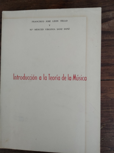 Portada del libro de INTRODUCCIÓN A LA TEORÍA DE LA MÚSICA