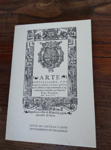 Portada del libro de ARTES SUTILÍSIMA POR LA CUAL SE ENSEÑA A ESCRIBIR PERFECTAMENTE. 