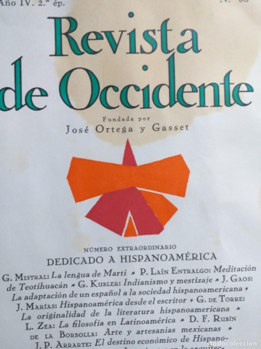 Portada del libro de REVISTA DE OCCIDENTE, AÑO IV, 2ª ÉPOCA. NÚMERO EXTRAORDINARIO DEDICADO A HISPANOAMÉRICA