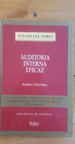 Portada del libro de AUDITORIA INTERNA EFICAZ. ANDREW CHAMBERS. ED FOLIO 1994