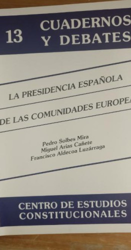 Portada del libro de Presidencia española de las comunidades europeas