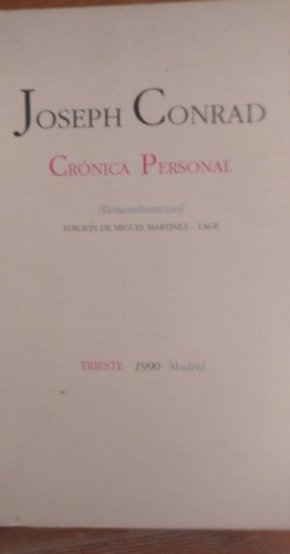 Portada del libro de Crónica personal