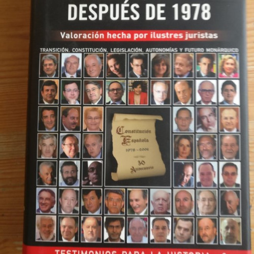 Portada del libro de El Estado de Derecho después de 1978: Valoración hecha por ilustres juristas (Testimonios para la Historia)