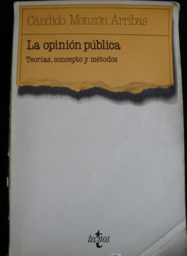 Portada del libro de LA OPINION PUBLICA. CÁNDIDO MONZON ARRIBAS. TECNOS. 1987 205