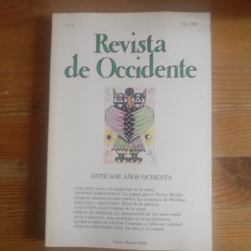 Portada del libro de REVISTA DE OCCIDENTE. ANTES LOS AÑOS OCHENTA. Nº 1 1980