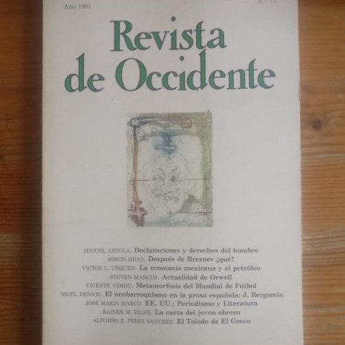 Portada del libro de REVISTA DE OCCIDENTE. Nº 14 1982