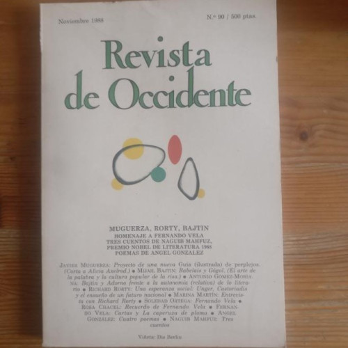 Portada del libro de REVISTA DE OCCIDENTE. nº 90 1988