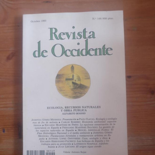 Portada del libro de REVISTA DE OCCIDENTE. ECOLOGIA, RECURSOS NATURALES Y OBRA PUBLICA. Nº º49 1993