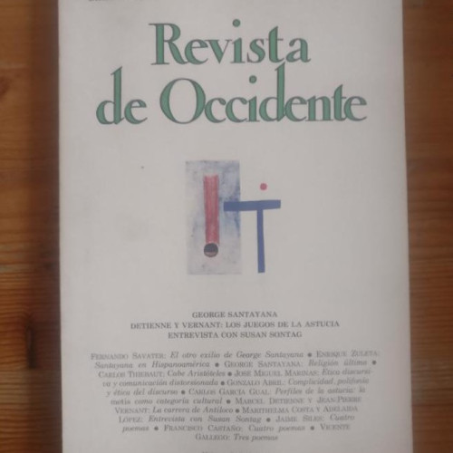 Portada del libro de REVISTA DE OCCIDENTE. GEORGE SANTAYA. SUSAN SONTAG Nº 79 DICIEMBRE 1987