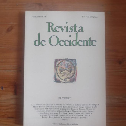 Portada del libro de REVISTA DE OCCIDENTE. EL TIEMPO. Nº 76 SEPTIEMBRE 1987