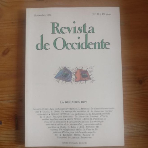 Portada del libro de REVISTA DE OCCIDENTE. LA DISUASIÓN HOY. Nº 78 NOVIEMBRE 1987
