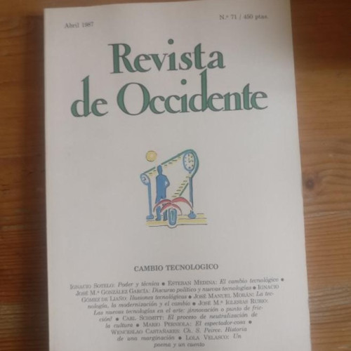 Portada del libro de REVISTA DE OCCIDENTE. CAMBIO TECNOLOGICO. Nº 71 1987 pp