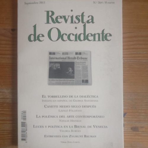 Portada del libro de REVISTA DE OCCIDENTE. CANETTI MEDIO SIGLO DESPUÉS. N1 364 2011