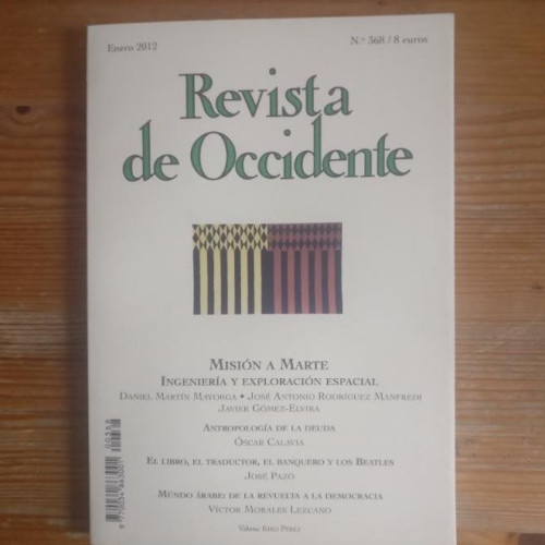 Portada del libro de REVISTA DE OCCIDENTE. MISIÓN A MARTE. Nº 368 ENERO 2012